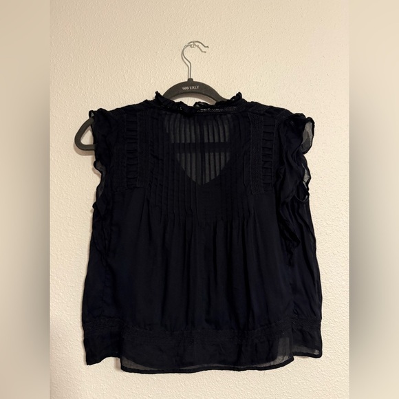 All Saints Black Crop Blouse - Picture 6 of 6